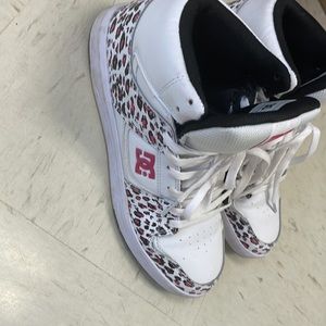 White and Pink leopard DC Shoes